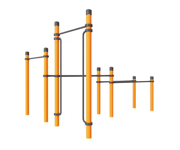 2 турника, брусья стандарт, брусья разноширокие и вертикальные поручни для ОВ «Исполин»