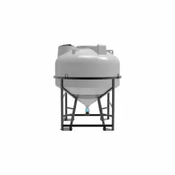 Емкость ЦКТ 3000 л с патрубком 160мм с фланцем под плотность до 1,5 г/см3 белая в обрешетке