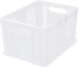 Ящик пластиковый перфорированный, 400×300×230 мм, 21.6 л, чёрный [703.01.01]