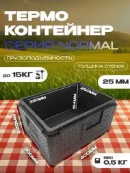 Термоконтейнер TERMOBOX Бытовой Normal, 18 л, 400х300х270 мм, 40кг/м3