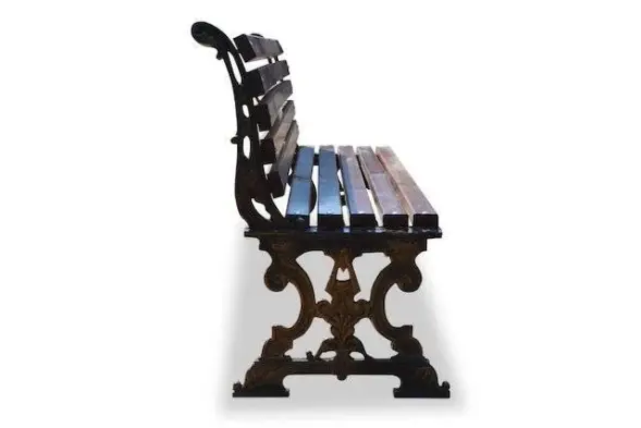 Скамейка чугунная «Ампир» без подлокотников 3,0 м (3 опоры)