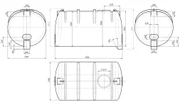 Емкость горизонтальная 10500л с полным сливом