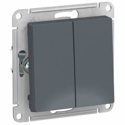 Выключатель двухклавишный ATLASDESIGN схема 5 10АХ механизм грифель (ATN000751)