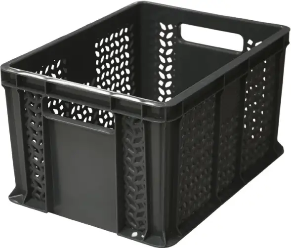 Ящик пластиковый перфорированный, 400×300×230 мм, 21.6 л, синий [703.02.01]