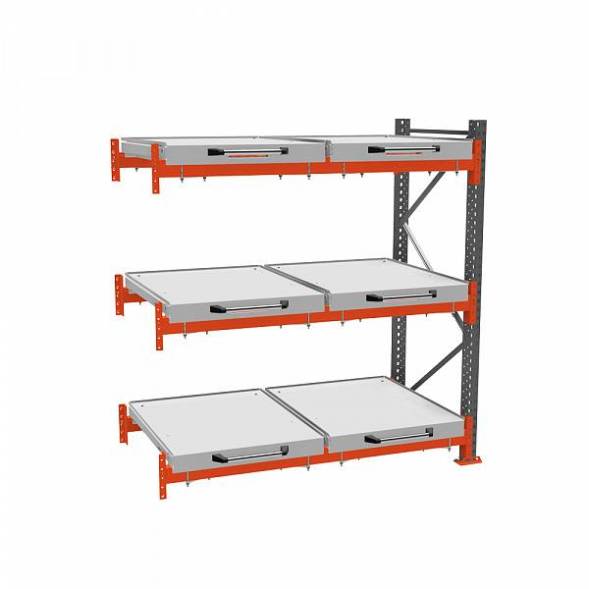 Доп. Стеллаж с тремя выкатными платформами ДиКом