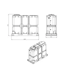 Емкость ST 2000л с откидной крышкой синяя в обрешетке