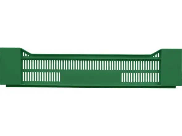 Ящик пластиковый перфорированный, 600x400x135 мм, 32,4 л, зеленый [119]