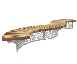 Скамейка стальная «Филигран Радиус» без спинки