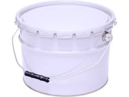 Ведро металлическое с внутренним покрытием, 10 л, крышка-корона, белый [2115]