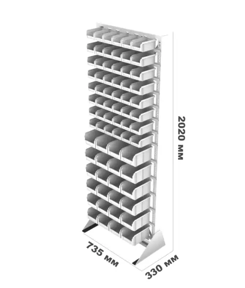 Стойка Стелла-техник односторонняя D1-08-06-00 с ящиками, 2020х735 мм