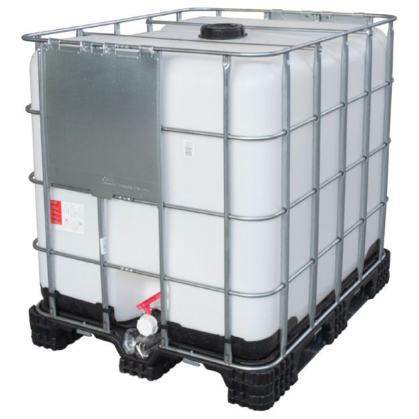 Еврокуб (IBC-контейнер) на пластиковом поддоне восстановленный, 1000 л, белый [RECO пп]