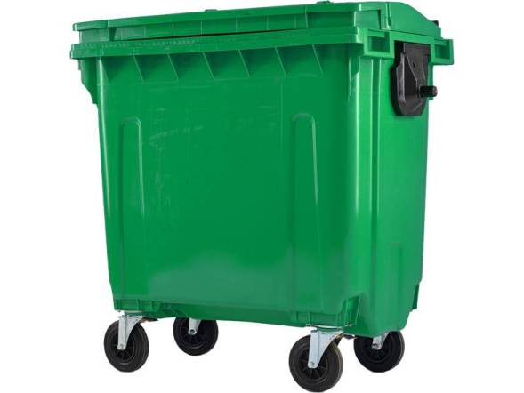 Мусорный контейнер на колесах с крышкой, 770л, зеленый