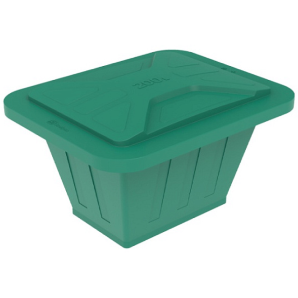 Ванна пластиковая пищевая с крышкой К, 200 л, HDPE, зеленый [121207.0200.401.000]