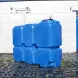 Емкость ST 2000л с патрубками 100мм под плотность до 1.5 г/см3 с откидной крышкой синяя