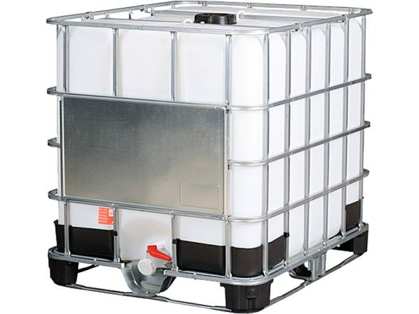 Еврокуб (IBC-контейнер) на комбинированном поддоне восстановленный, 1000 л, белый [RECO комби]