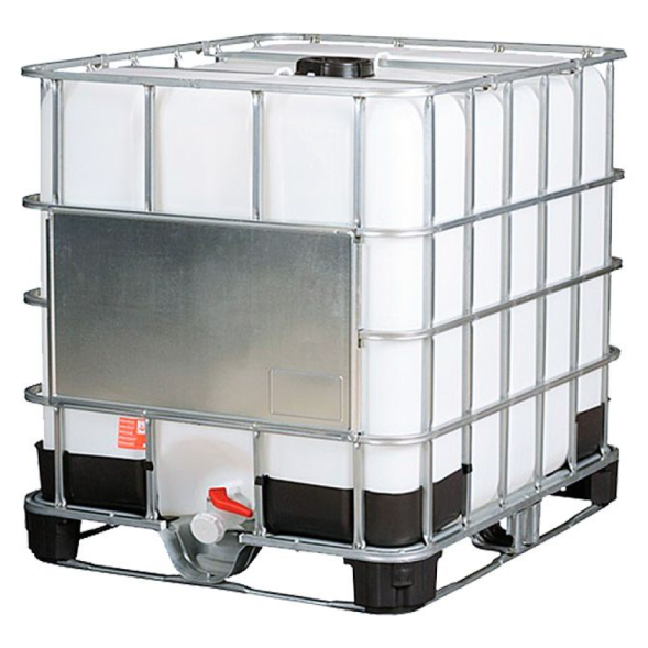 Еврокуб (IBC-контейнер) на комбинированном поддоне восстановленный, 1000 л, белый [RECO комби]