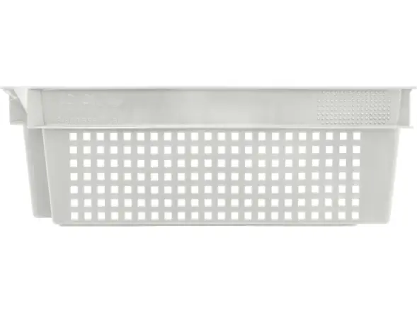 Ящик пластиковый морозостойкий перфорированный, 600x400x200 мм, 48 л, белый [102]