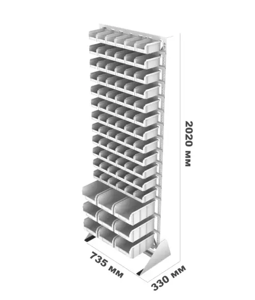 Стойка Стелла-техник односторонняя D1-12-00-03 с ящиками, 2020х735 мм