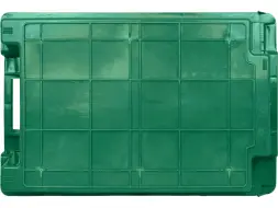 Ящик пластиковый перфорированный, 600x400x200 мм, 48 л, зеленый [102-1]