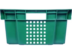 Ящик пластиковый перфорированный, 600x400x200 мм, 48 л, зеленый [102-1]