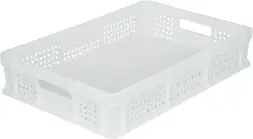 Ящик пластиковый перфорированный, 600x400x120 мм, 22 л, белый [704.01.01 м]