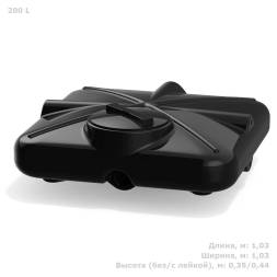 Бак пластиковый для летнего душа РОСА 200 л, черный [DRS200S1]