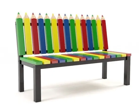 Скамейка для детских площадок «Палитра» 1,8 м (разноцветная)