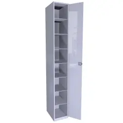 Металлический шкаф ХПГ 8 для СИЗ и противогазов 1870x260x380 мм с дверью Светло-серый