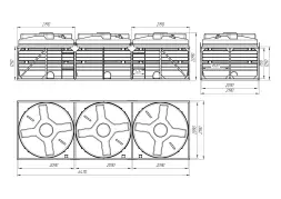 Кассета с низкими емкостями 18000 л (3х6000 л) пласт. краны
