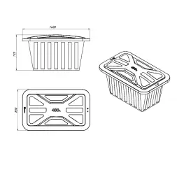 Ванна пластиковая пищевая с крышкой К, 400 л, HDPE, зеленый [121207.0400.401.000]