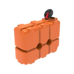 Емкость ST 2000л с патрубками 100мм с откидной крышкой оранжевая