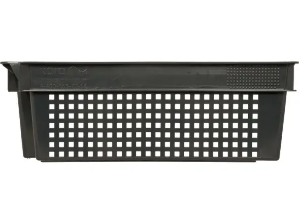 Ящик пластиковый перфорированный, 600x400x200 мм, 48 л, черный [102-1]