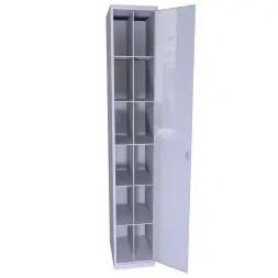 Металлический шкаф ХПГ 12 для СИЗ и противогазов 1870х380х400 мм с дверью Светло-серый