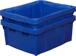Ящик пластиковый перфорированный, 480x393x220 мм, 30 л, синий [304 м]