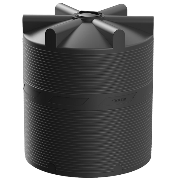 Емкость (резервуар) пластиковая вертикальная с крышкой, 10000 л, 400 мм, черный [TV10000S1]
