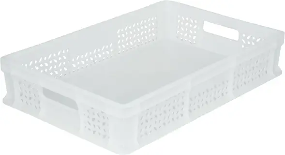 Ящик пластиковый сплошной, 600×400×120 мм, 22 л, белый [704.02.01 М]
