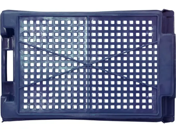 Ящик пластиковый перфорированный, 600x400x200 мм, 48 л, синий [102-У]