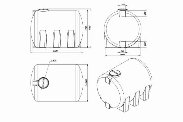 Емкость H 5000л под плотность до 1.2 г/см3 синяя
