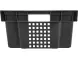 Ящик пластиковый перфорированный, 600x400x200 мм, 48 л, черный [102-У]