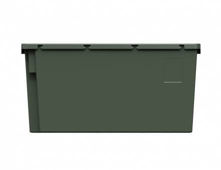 Ящик пластиковый поворотно-вкладываемый с зацепами для пакетов, 600х400х300 мм, зеленый [12.480.70 (KD6430.2)]