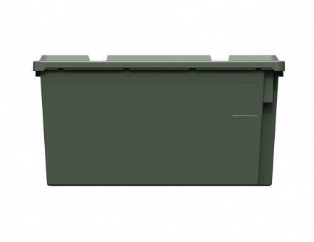 Ящик пластиковый поворотно-вкладываемый с зацепами для пакетов, 600х400х300 мм, зеленый [12.480.70 (KD6430.2)]