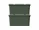 Ящик пластиковый поворотно-вкладываемый с зацепами для пакетов, 600х400х300 мм, зеленый [12.480.70 (KD6430.2)]
