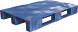 Паллет (поддон) пластиковый сплошной усиленный на 3-х полозьях, 1200x800х150 мм, синий [1200800150-00]