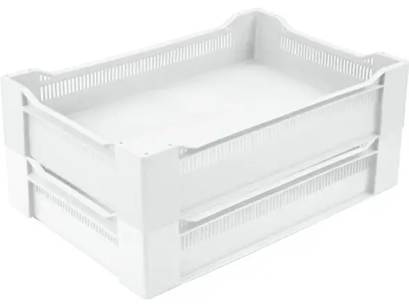 Ящик пластиковый морозостойкий перфорированный, 600x400x135 мм, 32,4 л, белый [120]