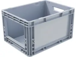 Евроконтейнер пластиковый с вырезом SPK 4022-1, 400х300х230 мм, серый
