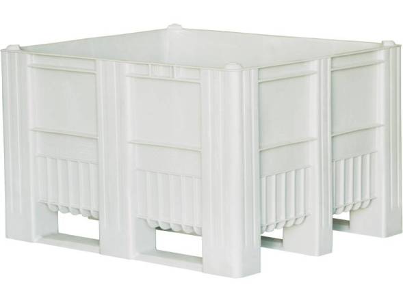 Крупногабаритный сплошной пластиковый контейнер на полозьях Big Box, 1200х1000х740 мм, белый [12001000740-00]
