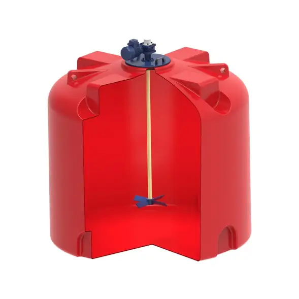 Емкость пластиковая для хранения удобрений (КАС/ЖКУ) ЭКОПРОМ TR с лопастной мешалкой, 5000 л, красный [017.0000.000.001]