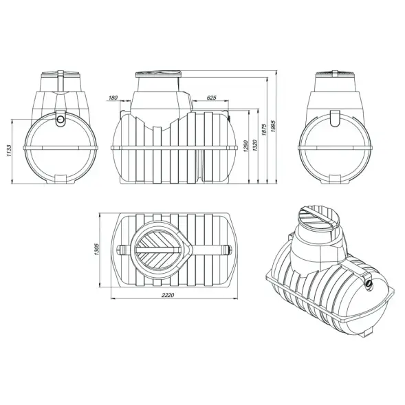Емкость подземная U 2000 черный