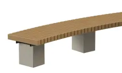 Скамейка стальная «Радиус» на бетонных опорах без спинки 3,65 м