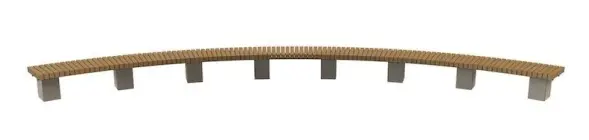 Скамейка стальная «Радиус» на бетонных опорах без спинки 3,65 м